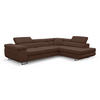 ECKSOFA Jerry in L-Form mit Schlaffunktion und Bettkasten, Farbe: Braun, Veloursstoff, Ottomane Rechts - Braun, Textil (275/202cm) - VENASI MÖBEL