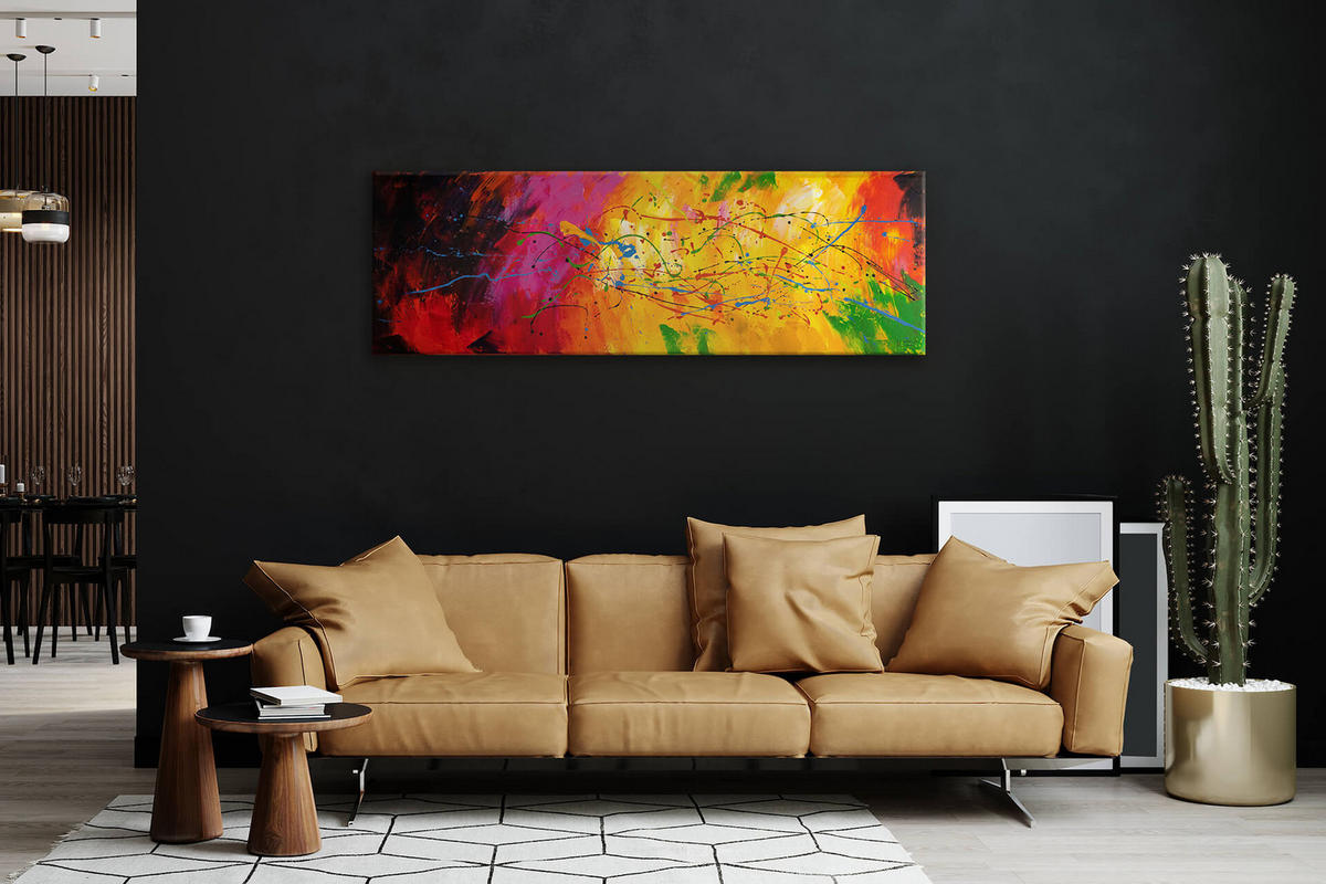 ÖLGEMÄLDE 150/50 cm - Multicolor, Holz/Textil (150/50cm) - KUNSTLOFT