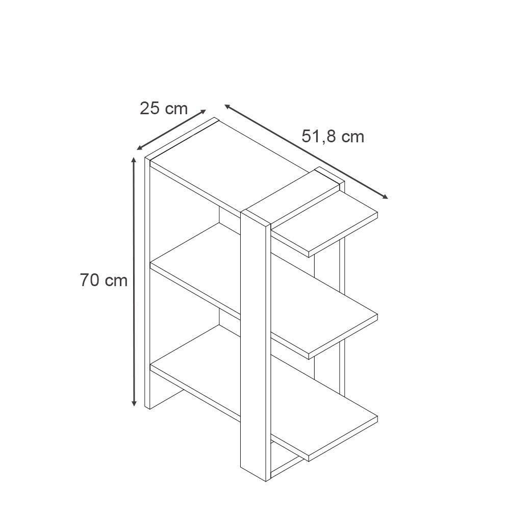 Thumbnail - Vicco Raumteiler, Weiß, Weiß, Holzwerkstoff, 3 Fächer, Rechteckig, 51.8x70x25 cm, Wohnzimmer, Raumteiler & Paravents, Ra...