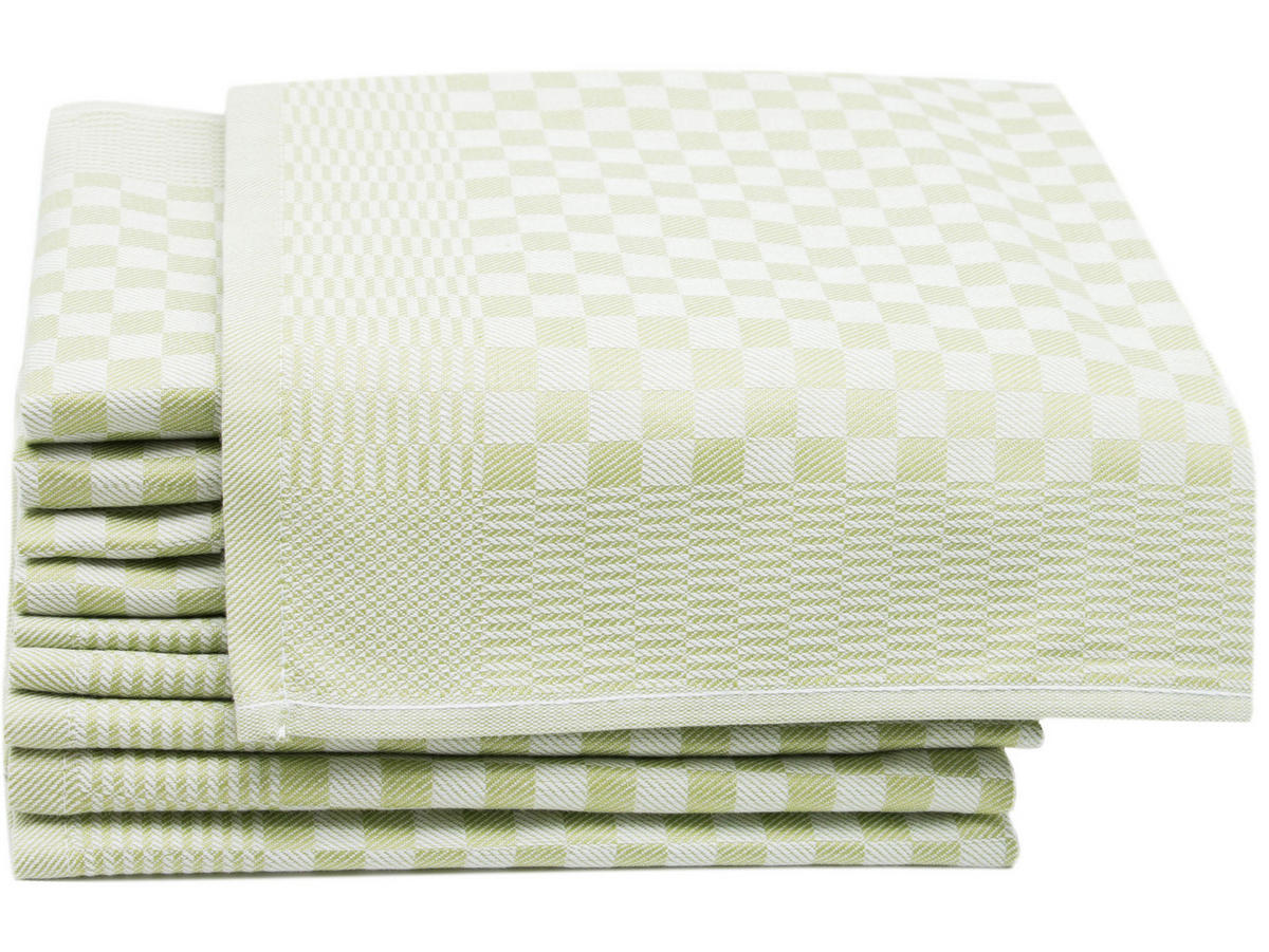 GESCHIRRTÜCHER, 10er-Set, 46x70 cm, 100% Baumwolle, Grün - Salbeigrün, Textil (46/70cm) - Zollner