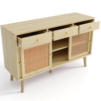 SIDEBOARD 120/40/78 cm s 3 zásuvkami a 3 dvierkami, nastaviteľné police, FSC certifikát, Dub - farba duba, kompozitné drevo (40/78/120cm) - Redom