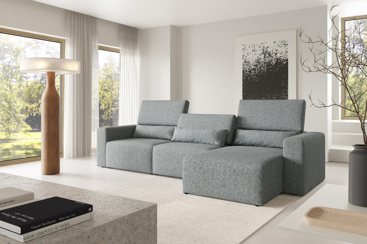 ECKSOFA Modular Premium Grau - Schwarz/Grau, Holz/Holzwerkstoff (315/172cm) - Furnisell