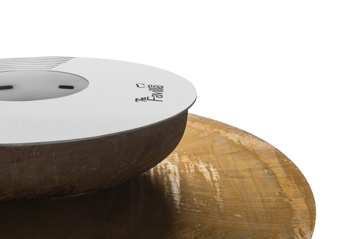 FEUERSCHALE mit Grillring SINA Corten 120 x 120 x 45 cm 68 kg aus Cortenstahl - Kupferfarben, Metall (120/45/120cm) - The Favilla