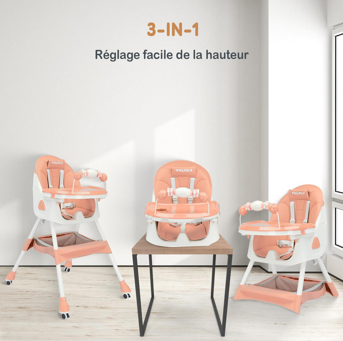 HOCHSTUHL Baby MAXI 2-in-1 mit Klappbarer Rosa - Pink, Kunststoff (40/90/40cm) - Twinky