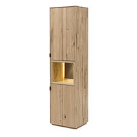 STANDVITRINE Massivholz Idalia 50x203x42 Vitrine Wildeiche Bianco geölt/Granit - Wildeiche, Holz (50/203/42cm) - 58aufmkessel