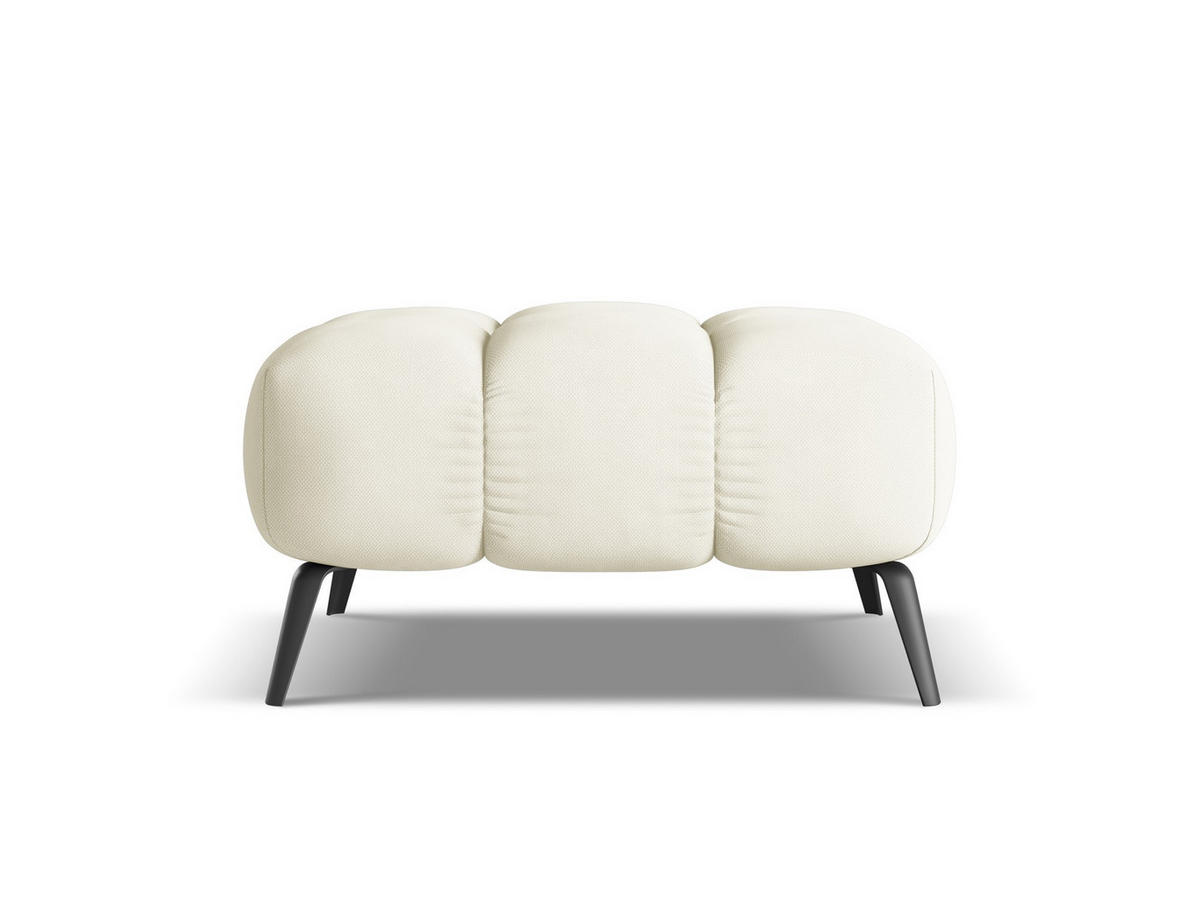 POUF Chenille Stoff Beige - Beige/Schwarz, Textil/Metall (78/41/60cm) - Makamii