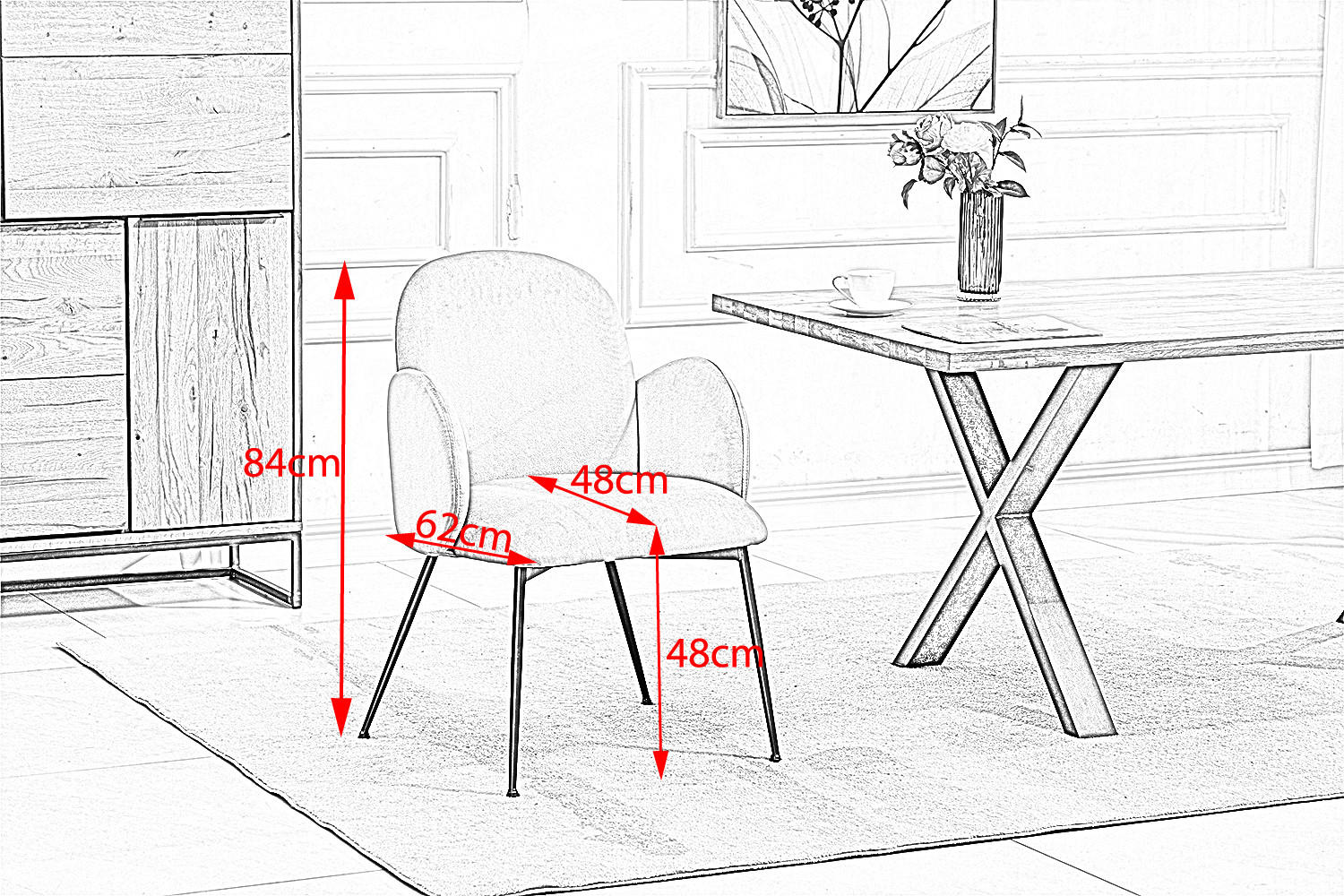 ESSZIMMERSTUHL DEON Cremeweiß Webstoff - Creme, Textil (59/84/62cm) - KAWOLA