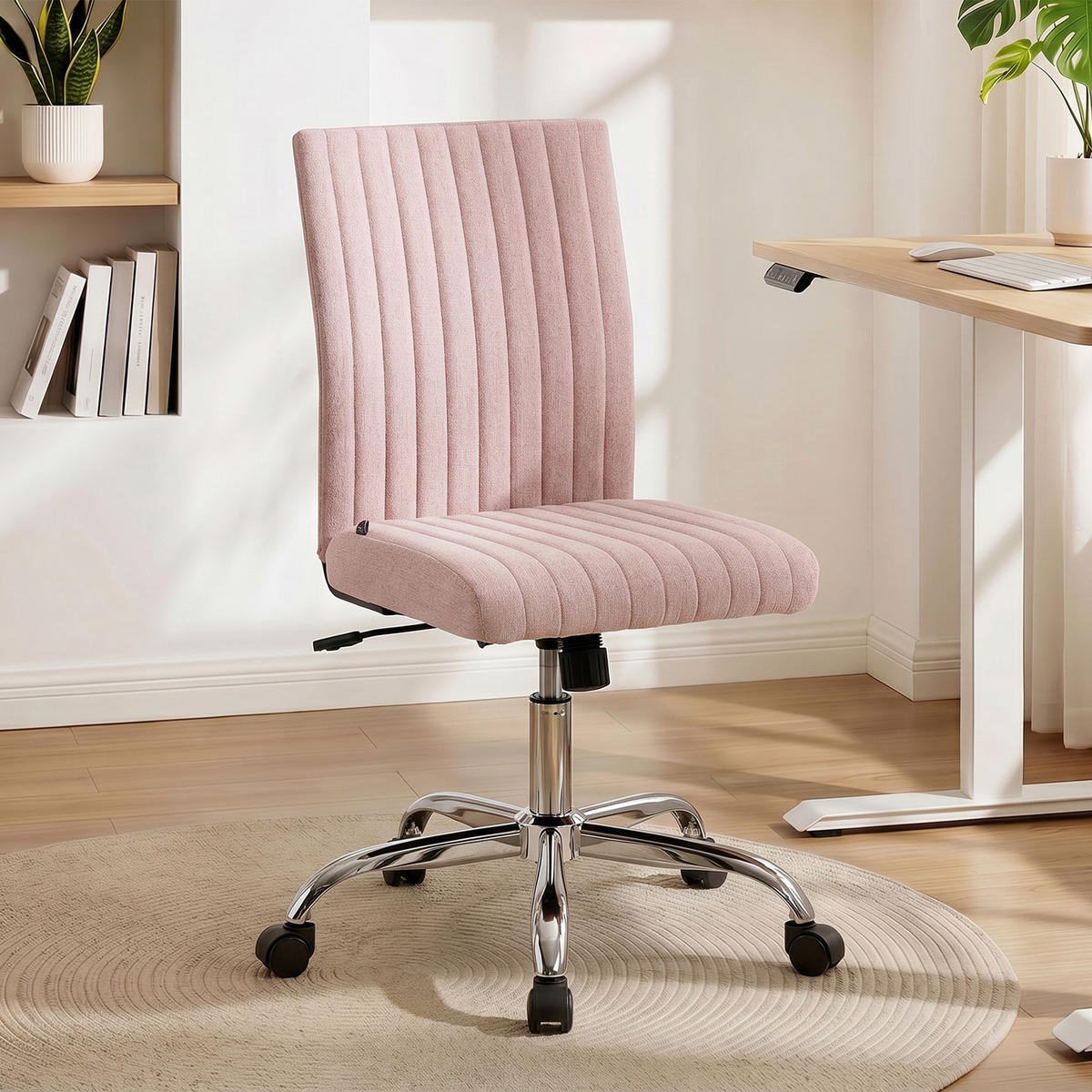 BÜROSTUHL Rosa 43/56/89-99 cm - Pink, Textil (56/99/43cm) - PANGIVO