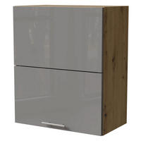 HÄNGESCHRANK Essen W8B/60-AV Eiche Artisan / Grau Hochglanz 60 / 32,5 / 72cm - Eiche Artisan/Grau, Holz/Holzwerkstoff (60/72/32.5cm) - Feldmann-Wohnen