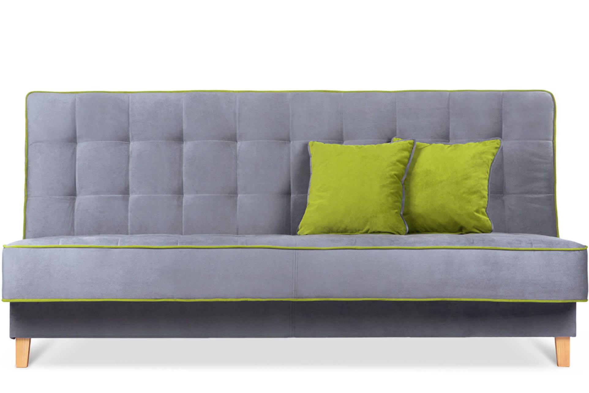 3-SITZER-SCHLAFSOFA DOZER Velours, grau / grün - Grau/Grün, Textil (197/94/93cm) - KONSIMO®