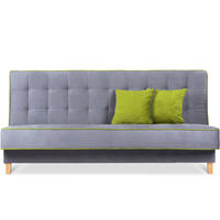 3-SITZER-SCHLAFSOFA DOZER Velours, grau / grün - Grau/Grün, Textil (197/94/93cm) - KONSIMO®