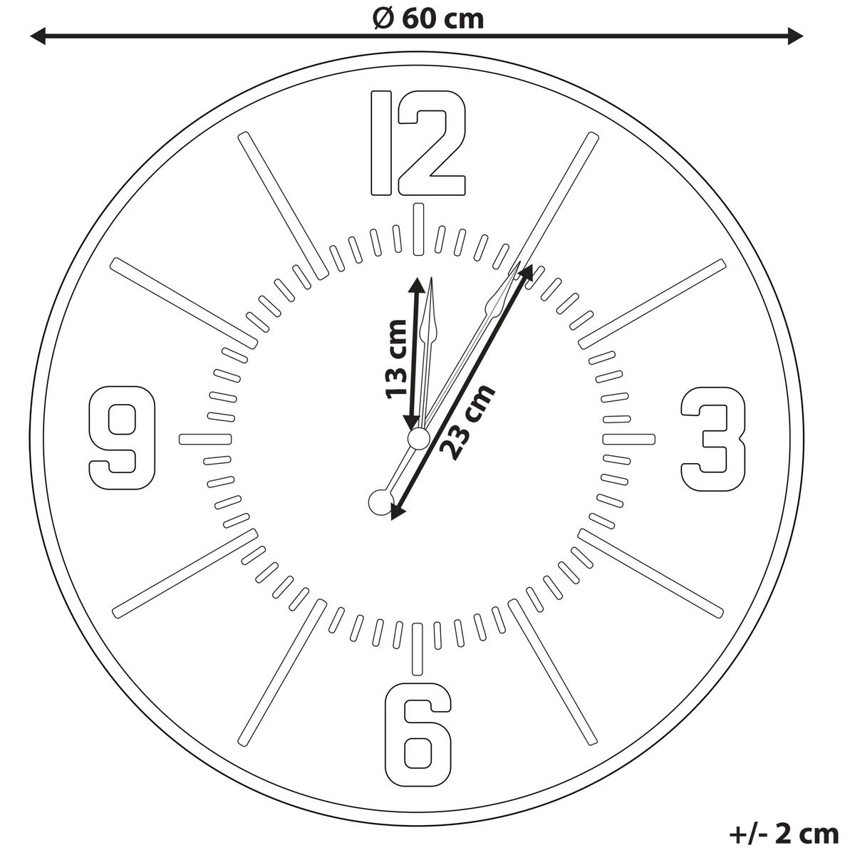 WANDUHR heller Holzfarbton/schwarz Dole - Hellbraun, Holzwerkstoff (60/60/5cm) - Beliani
