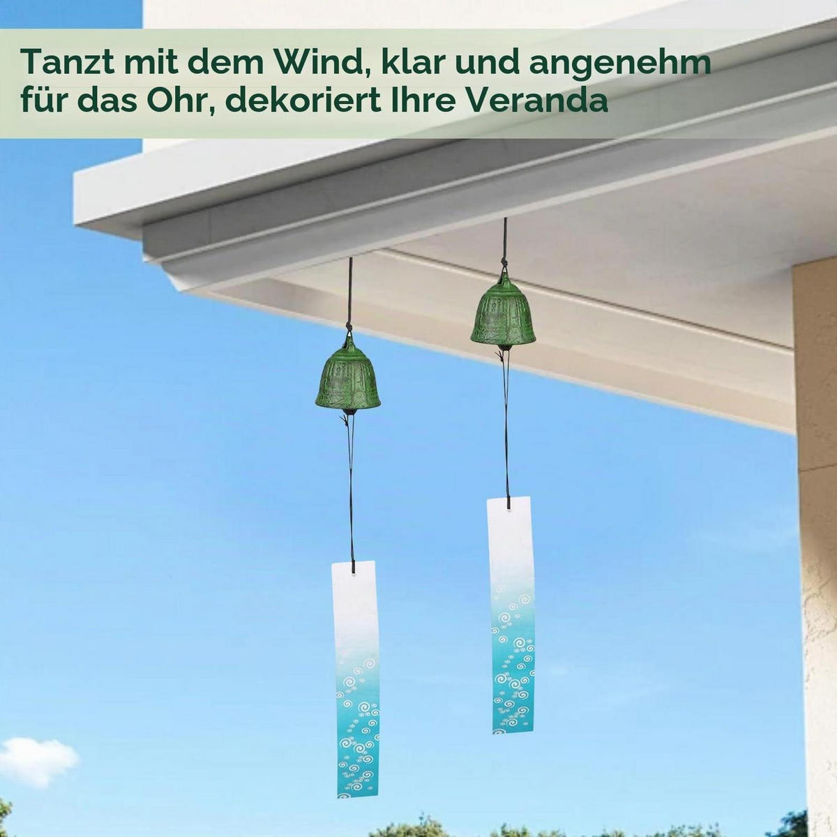 WINDSPIEL 2-teiliges Set Gusseisen Traditionell - Grün, Metall (50/5/5cm)