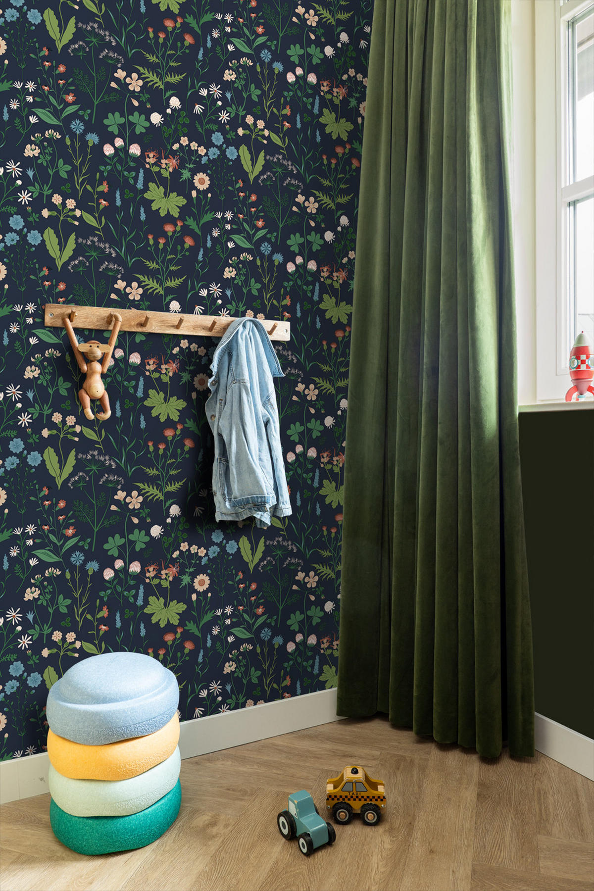 TAPETE Feldblumen 53 cm x 10.05 m - Blau, Papier (53/1000cm) - ESTAhome