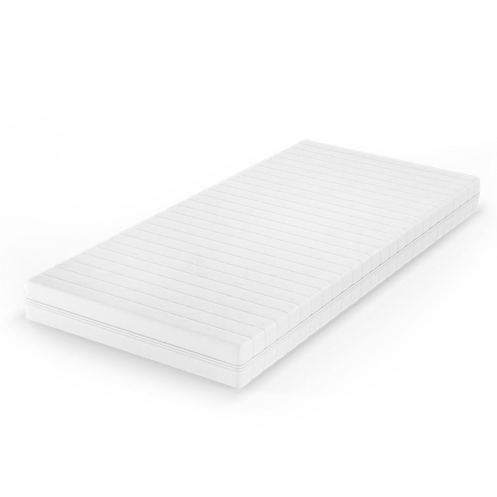 KALTSCHAUMMATRATZE Weiß 90 x 200 cm H2 Härtegrad, 7Zonen - Weiß, Textil - VitaliSpa