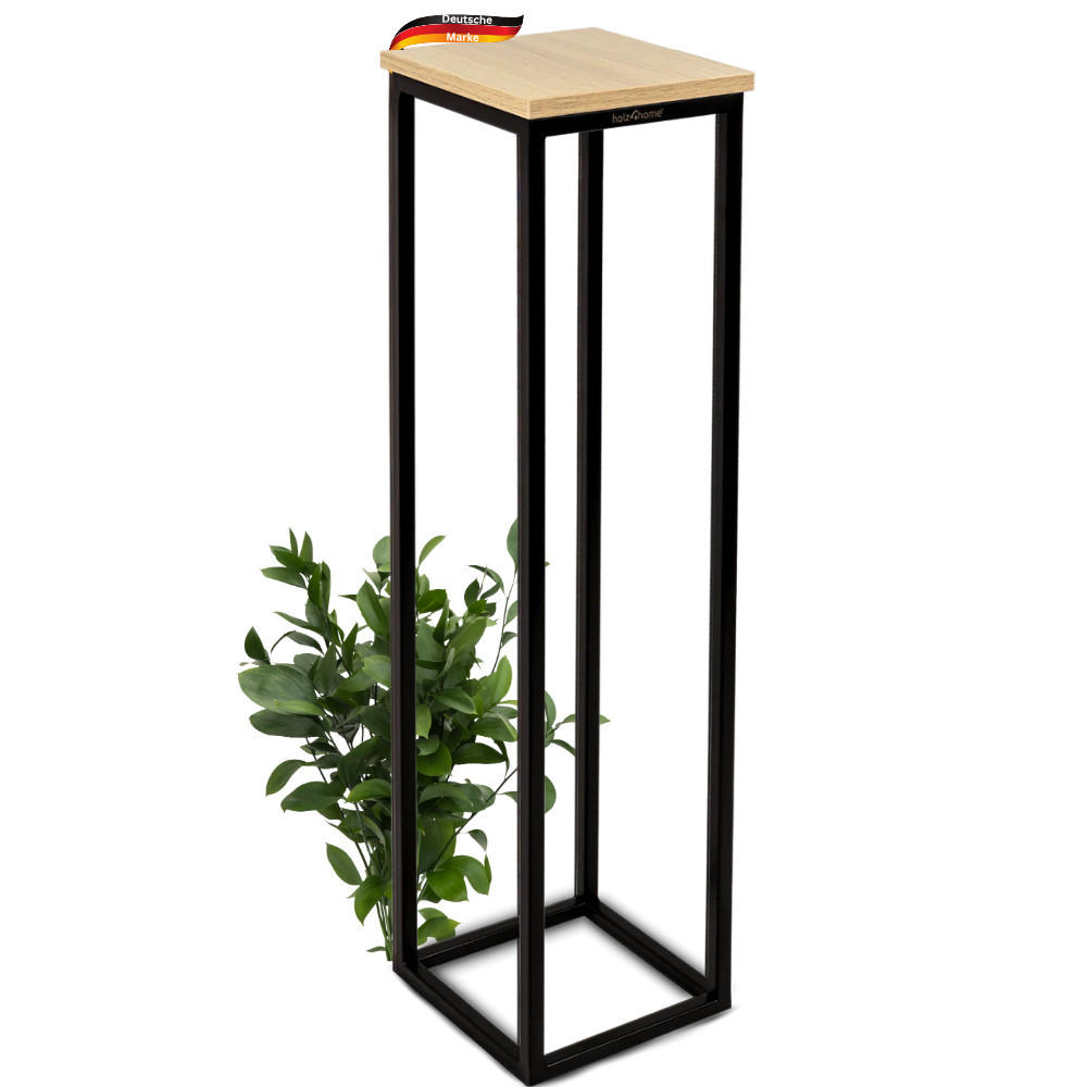 BLUMENSTÄNDER Holz LURI 90 cm hoch MDF Metallgestell - Braun, Holz (20/90/21cm) - DELUKE