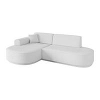 ECKSOFA Ottomane Links MARI-L1-v3 - 243x171x83 cm Weiß Bouclé - Schwarz/Weiß, Holzwerkstoff/Kunststoff (243/171cm) - ALTDECOR