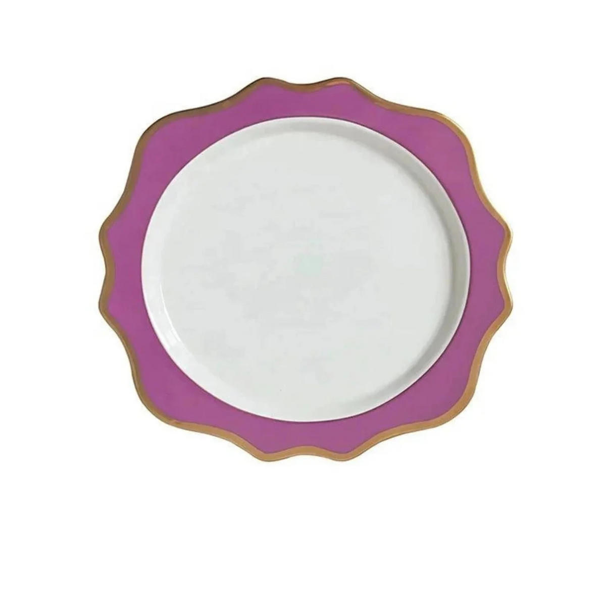 TELLERSET Lila Goldrand Bone China Lila Gold 4tlg Ø30 Ø27 Ø20 Ø16 cm - Weiß Hochglanz/Lila, Keramik (30/2/2cm) - Quality Elegance