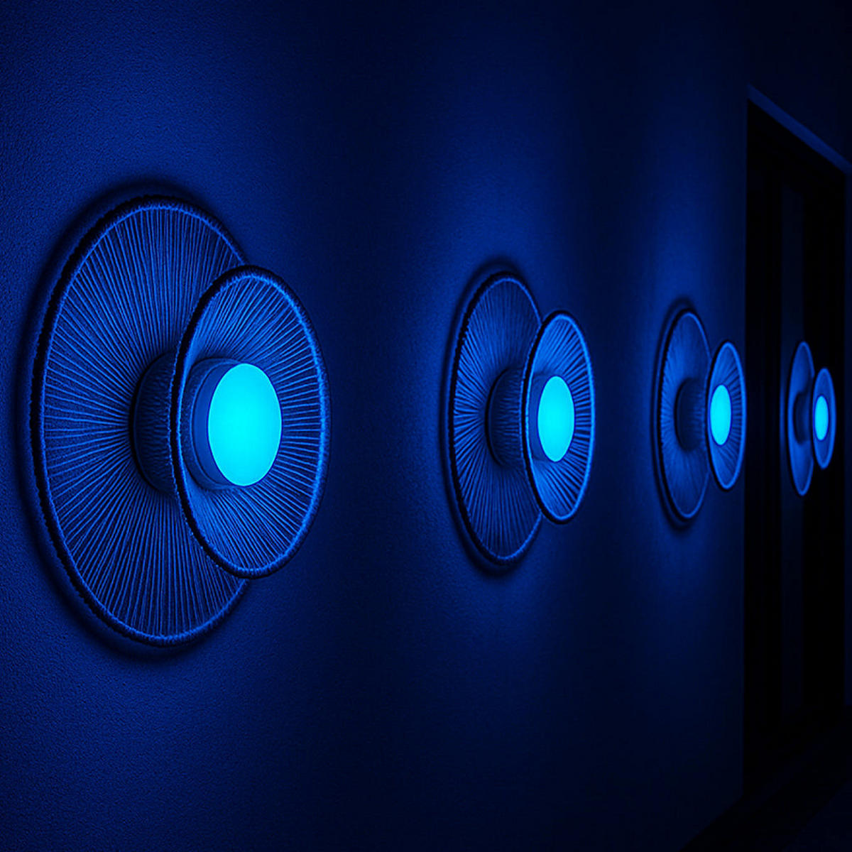 DALIA Kabellose Wandleuchte D30CM - Beige, Holz (30/6/30cm) - Lumisky