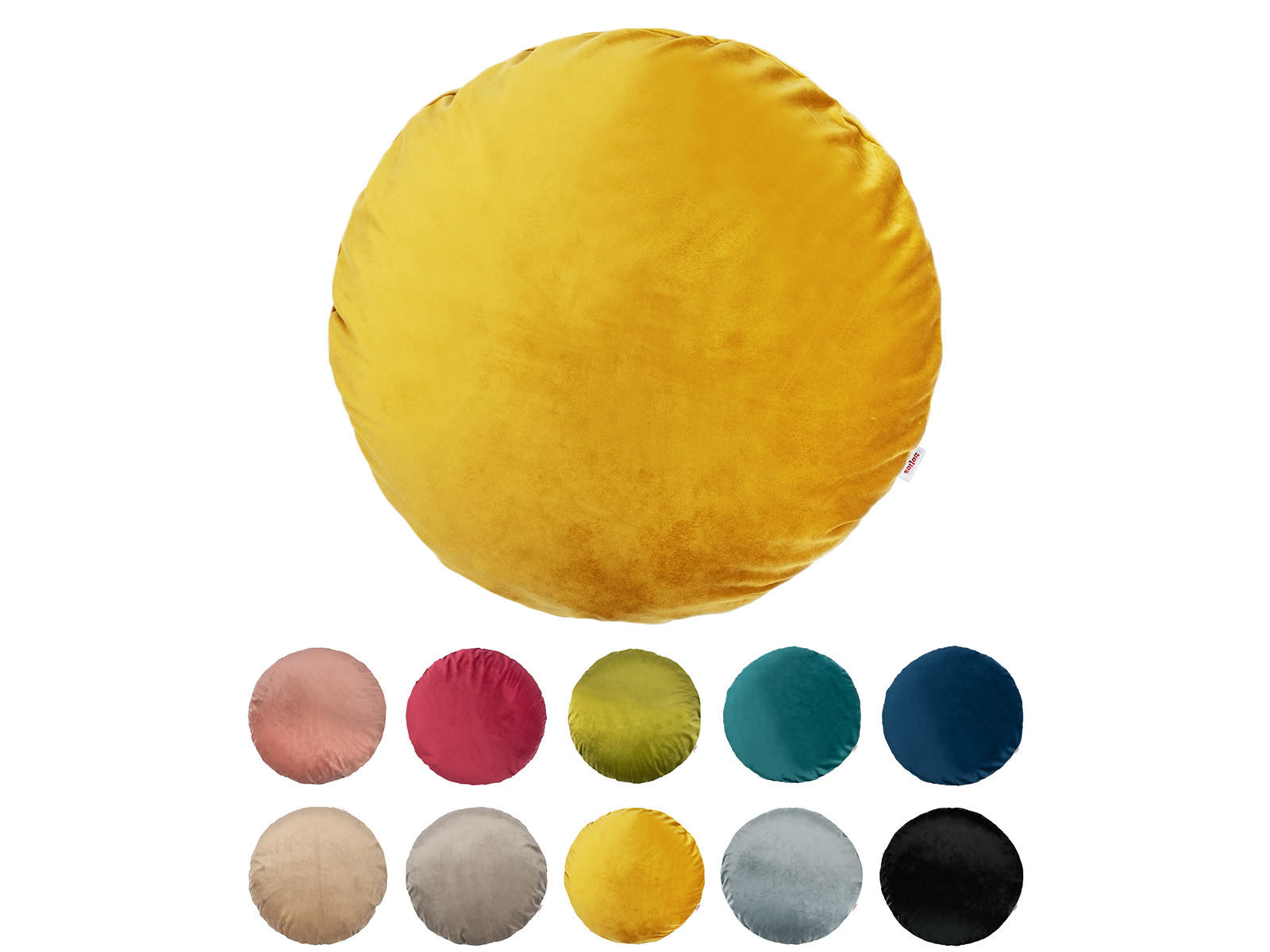 KISSENHÜLLE Rund Samt&Sonders curry-senf 40 cm Ø - Currygelb, Textil (40/40cm) - beties Heimtextil