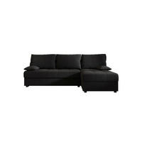 ECKSOFA MOS L Cosmic 100 Rechts mit Schlaffunktion - Schwarz, Textil (200/143cm) - Bedante
