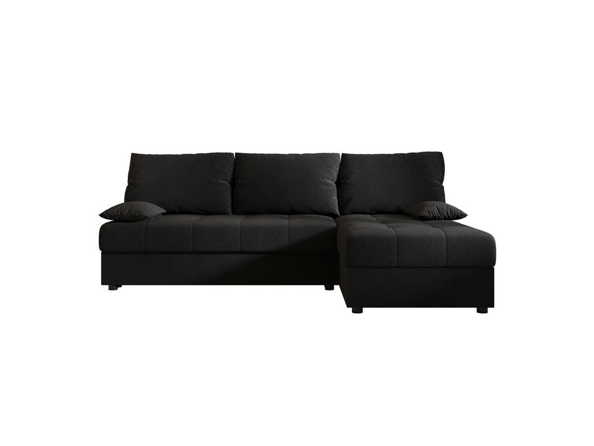 ECKSOFA MOS L Cosmic 100 Rechts mit Schlaffunktion - Schwarz, Textil (200/143cm) - Bedante