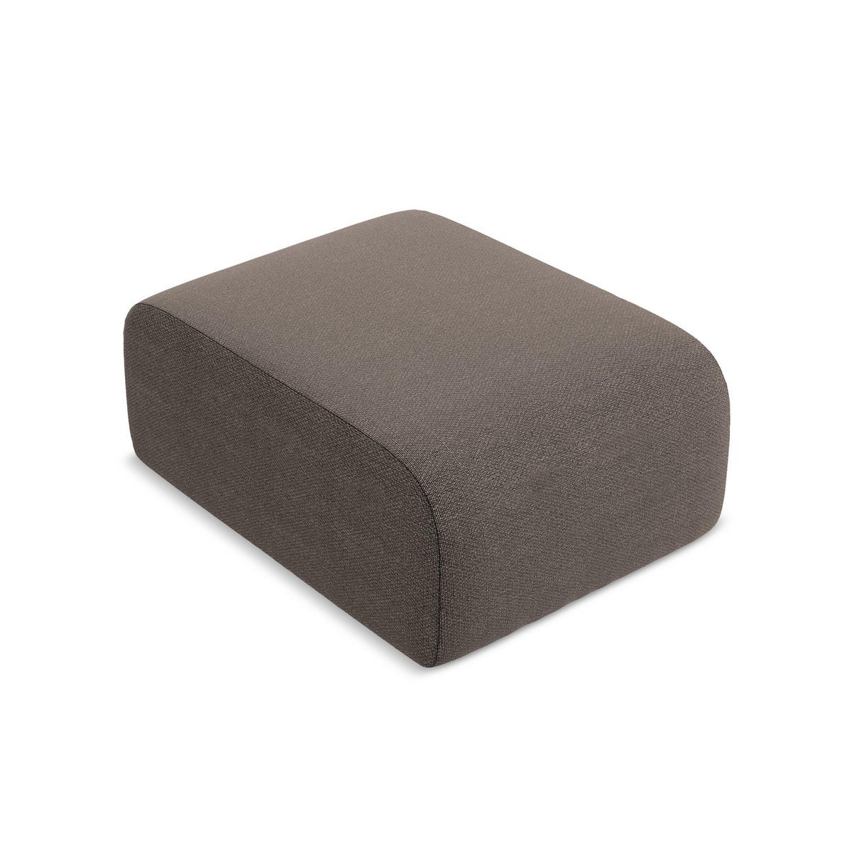 POUF Bouclé Stoff Braun - Schwarz/Mokka, Holzwerkstoff/Kunststoff (72/42/94cm) - LaMiaSofa