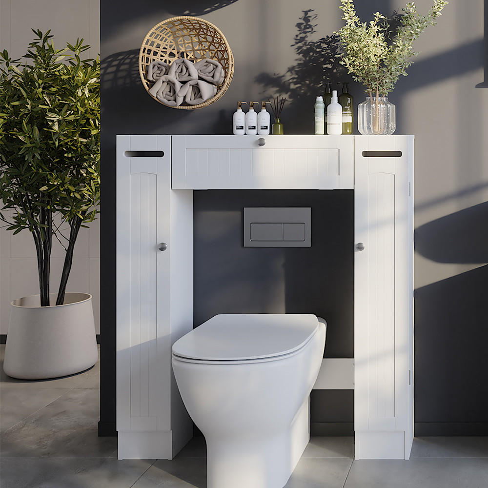 TOILETTENSCHRANK Bianco Weiß 89 x 99 cm mit 2 Toilettenpapierspendern - Weiß, Holzwerkstoff (89/99/19.5cm) - Vicco