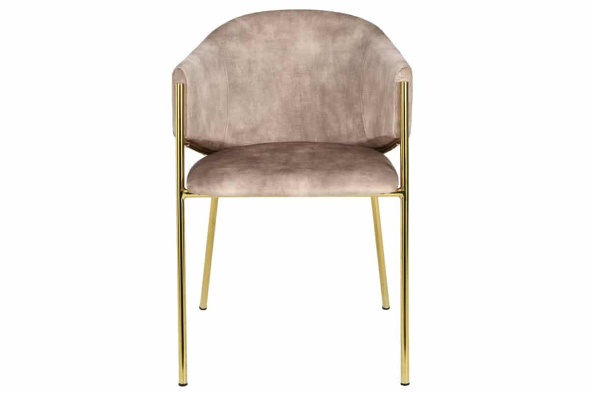 STUHL NOBLESSE Samt Beige 80 cm - Champagner/Beige, Textil/Metall (52/77/60cm) - riess-ambiente