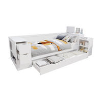 KINDERBETT 90/190 cm mit Schubladen und seitlichem Stauraum aus MDF, Weiß - Weiß, Holzwerkstoff (90/190cm) - Redom