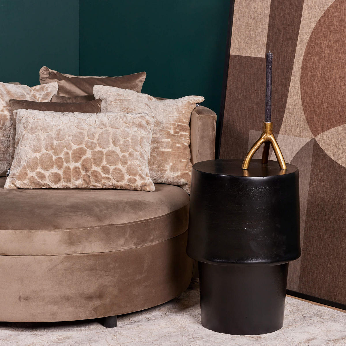 BEISTELLTISCH Kyra Metall 36 cm / 36 cm Schwarz - Schwarz, Metall (36/36/60cm) - Villa Möbel