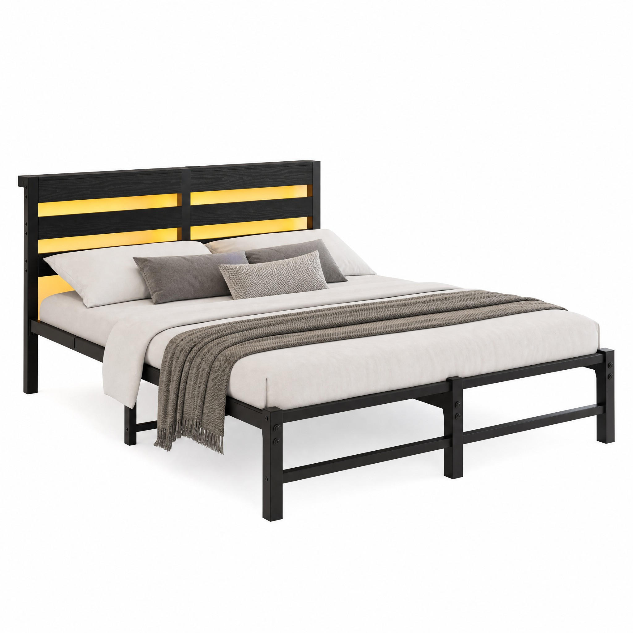 Meubliv Metallbett Schwarz 140x190 cm