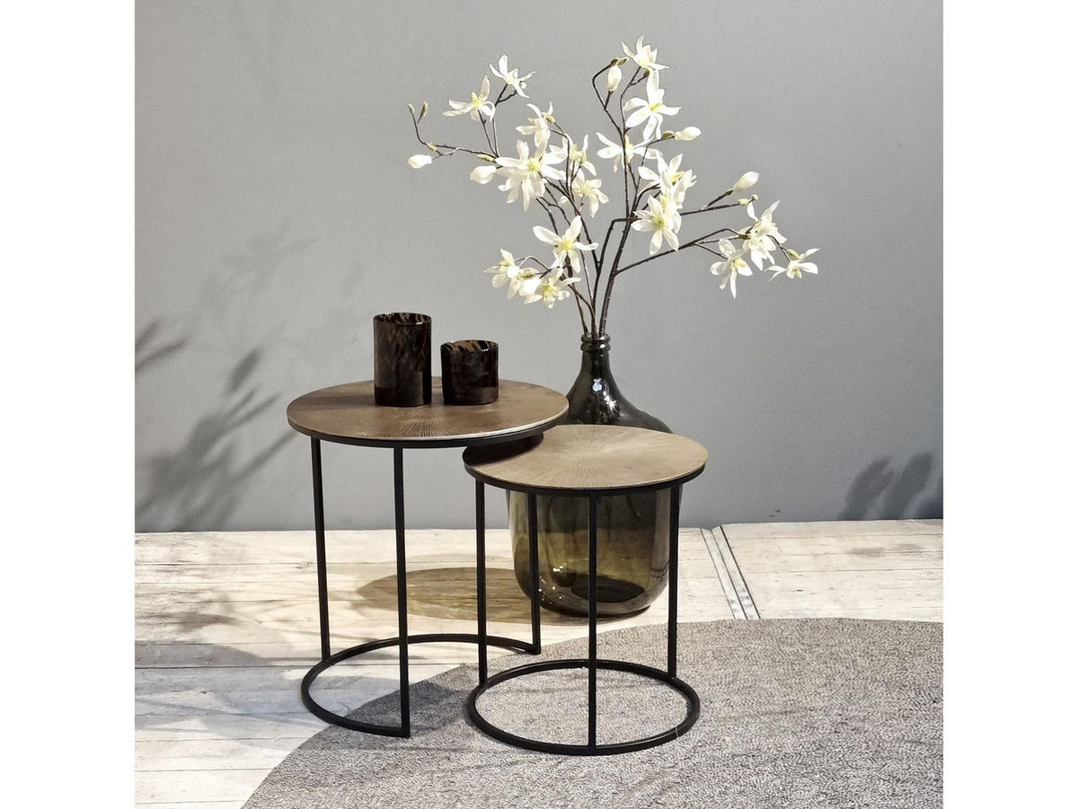 BEISTELLTISCH Ciara Metall Durchmesser 49 cm Brass - Messingfarben, Metall (49/49/52cm) - Villa Möbel