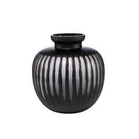 VASE Black Carved, Glas, Schwarz, 28 cm - Schwarz, Glas (28cm) - Goebel