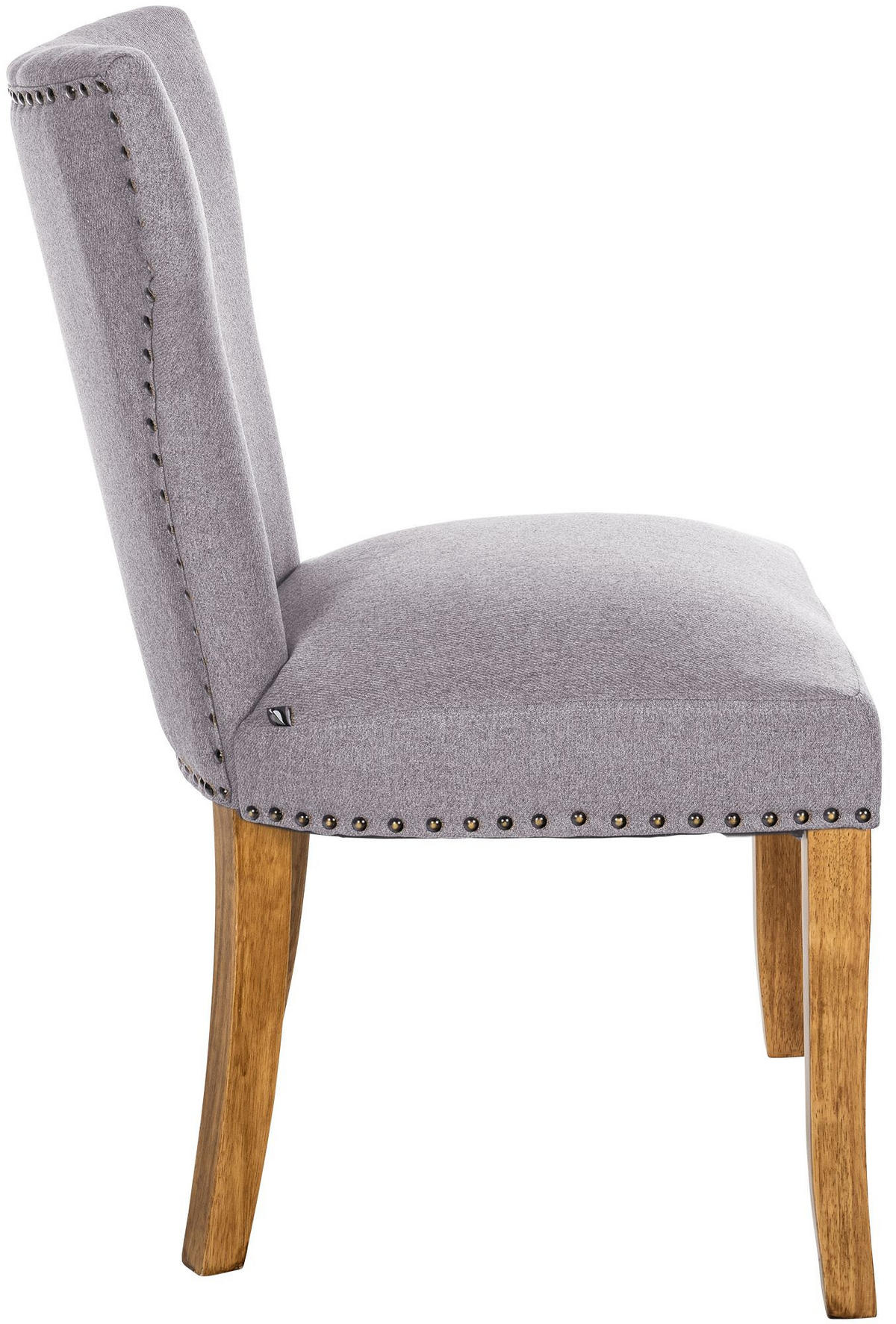 WOHNZIMMERSTUHL 2er Set Stoff grau - Naturfarben/Grau, Holz/Textil (52/90/59cm) - CLP