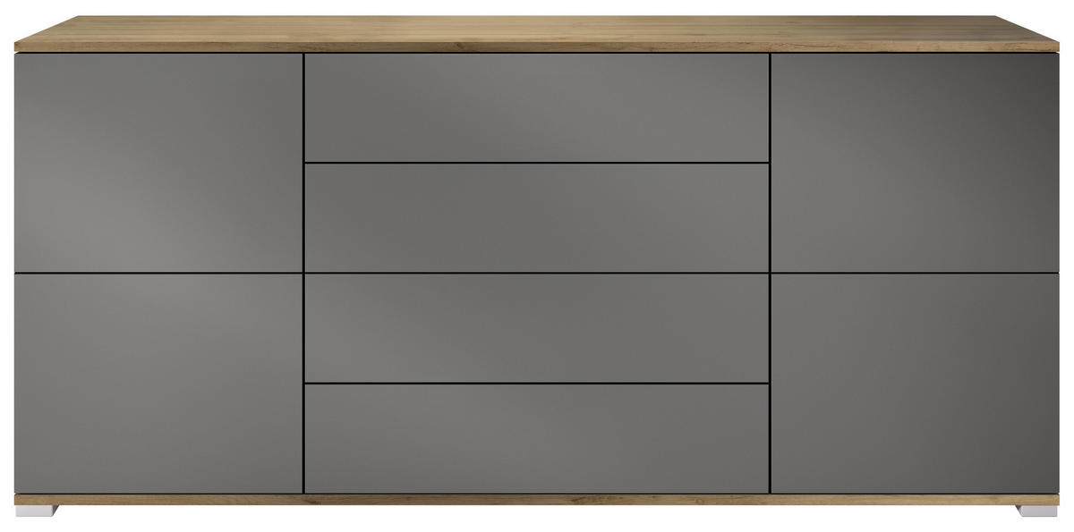 SIDEBOARD Rova Anthrazit matt - Anthrazit, Holzwerkstoff (166.5/75.5/35cm) - Vladon