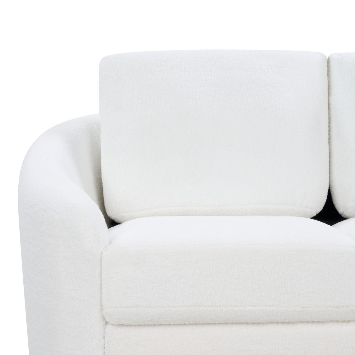 3-SITZER-SOFA Bouclé weiß/gold Trosa - Goldfarben/Weiß, Textil (203/88/86cm) - Beliani