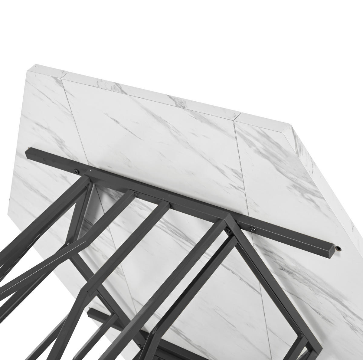 JÍDELNÍ stůl z MDF a oceli, 115,5/100/75 cm bílá/černá - černá, kompozitní dřevo (115.5/100/75cm) - BEAOK