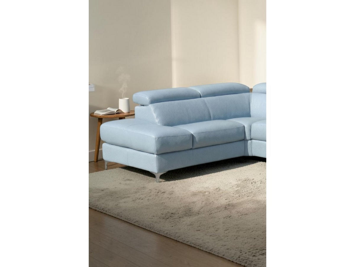 ECKSOFA Avenger Echtleder Schwarz - Schwarz, Leder/Metall (224/81/271cm)