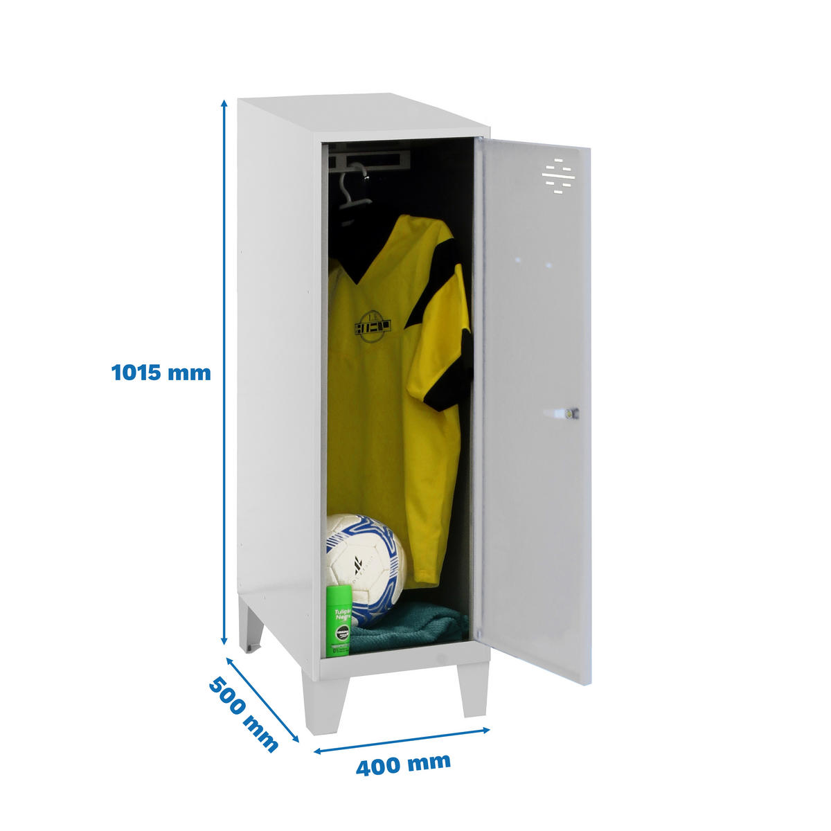 SCHLIESSFACHWÜRFEL Amego HxBxT 101,5x40x50 cm Mit Standfüße Grau-Grau Spind - Grau, Metall (40/101.5/50cm) - PROREGAL