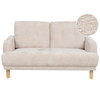 2-SITZER-SOFA Bouclé beige Tuve - Hellbraun/Beige, Textil (149/85/90cm) - Beliani