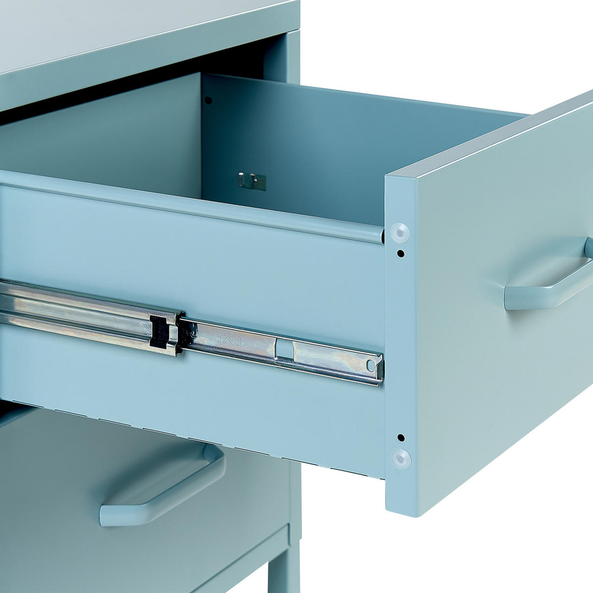 NACHTTISCH hellblau 2 Schubladen Malavi - Blau, Metall (43/55/40cm) - Beliani
