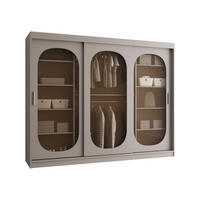 SCHWEBETÜRENSCHRANK Bahrajn 250 - Kaschmir/Silberfarben, Holzwerkstoff/Kunststoff (250/200/62cm) - MIRJAN24