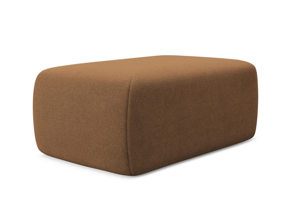 POUF Strukturstoff Stoff Orange - Terra cotta/Schwarz, Kunststoff/Textil (102/40/62cm) - Makamii