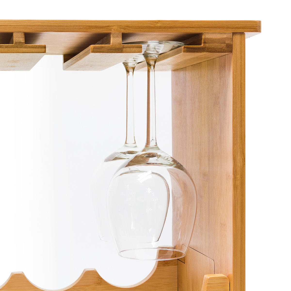 WEINREGAL - Hellbraun, Holz (50/84/24cm) - Relaxdays