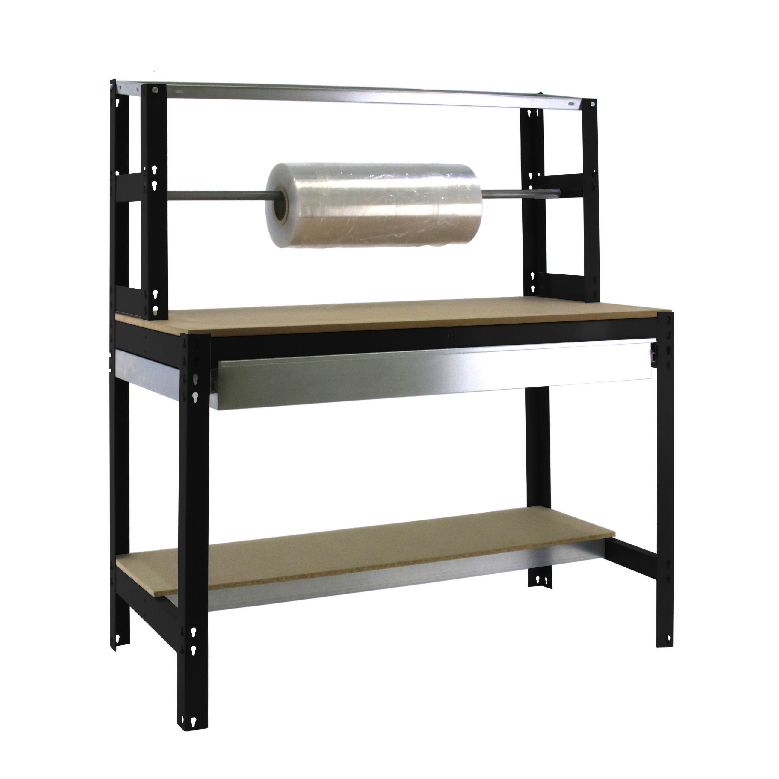 PACKTISCH BUFFALO mit Schubfach | HxBxT 84x90x76cm | Traglast 400kg | Anthrazit - Anthrazit, Metall (90/84/76cm) - PROREGAL