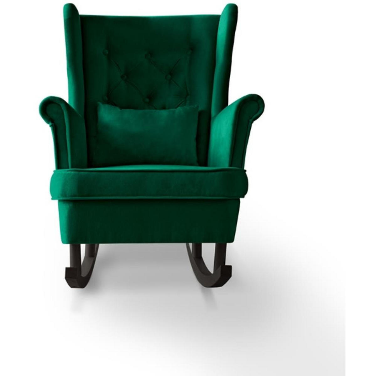 SCHAUKELSTUHL Fabio grün mit Wenge Beinen - Wengefarben/Dunkelgrün, Textil (82/103/108cm) - Beautysofa