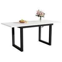 ESSTISCH 140/80/75 cm Weiß/Schwarz aus MDF mit Ausziehfunktion - Weiß, Holzwerkstoff (180/80/75cm) - OKMYHOME