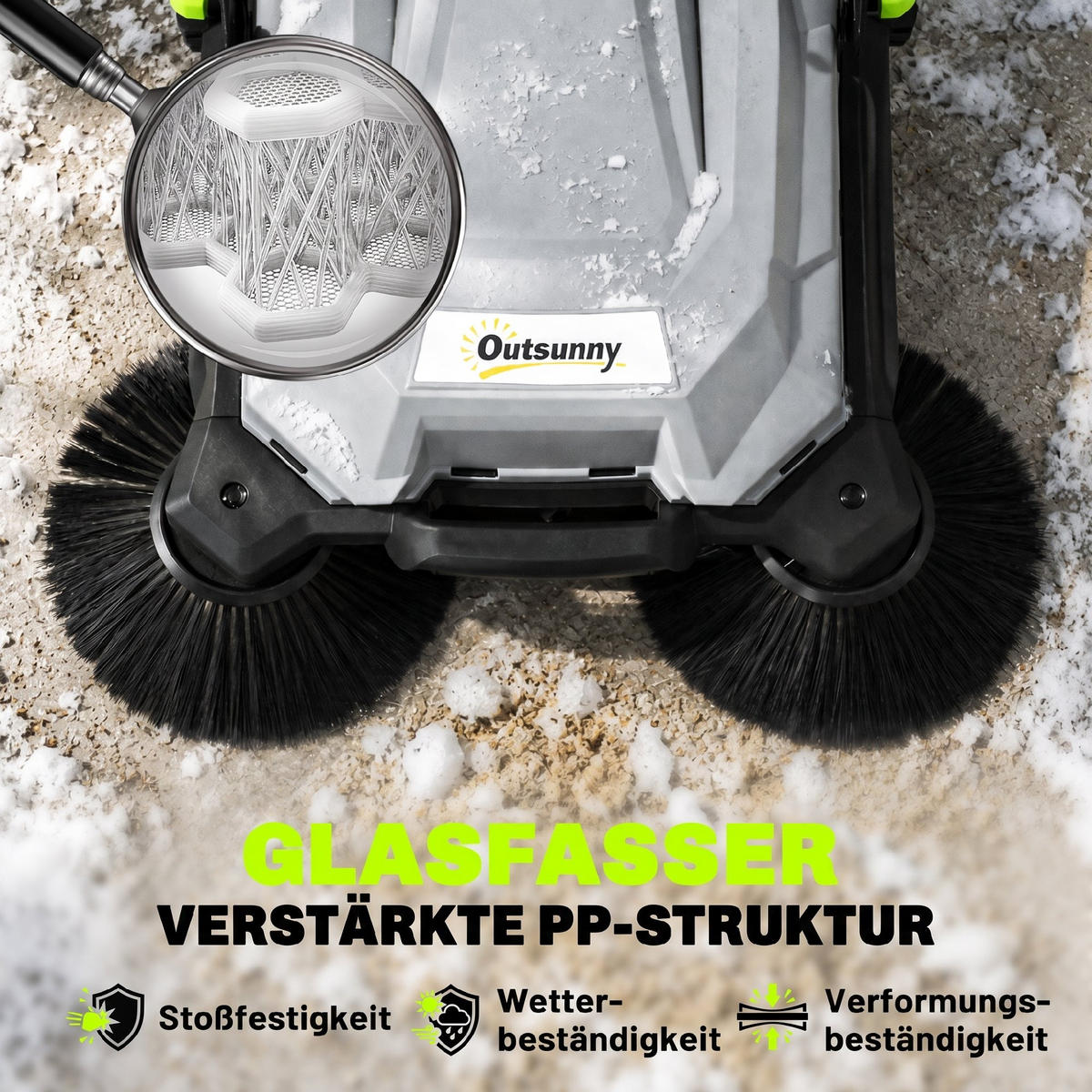 HANDKEHRMASCHINE Kunststoff TPE Grau - Grau, Kunststoff (69/93/118cm) - Outsunny