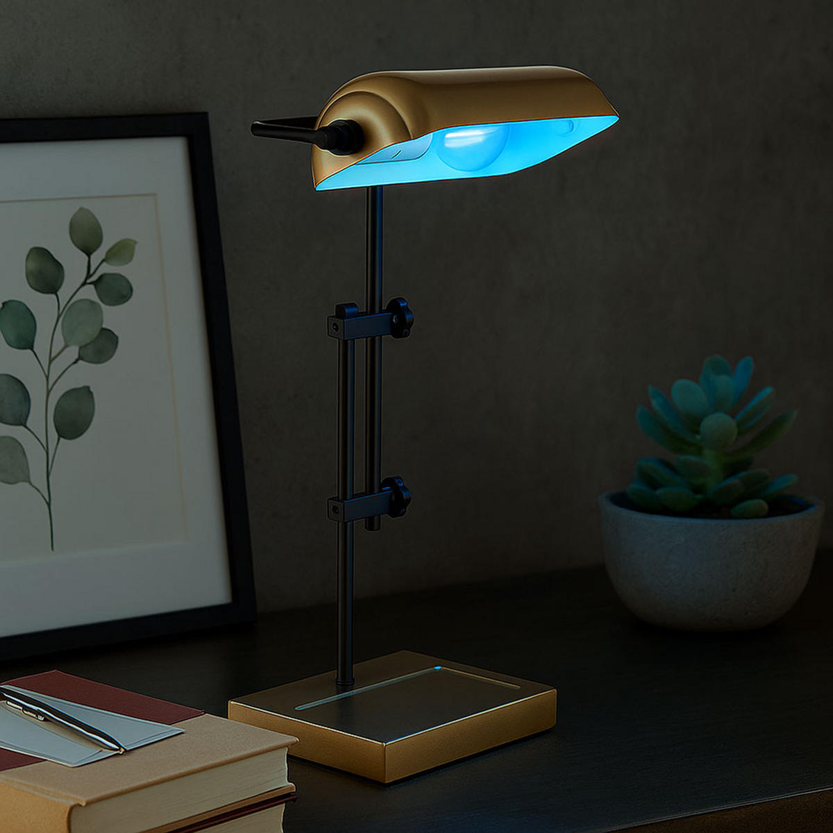 LED TISCHLEUCHTE Metall Gold Schwarz - Goldfarben, Metall (26.5/18.2/50cm) - Globo Lighting